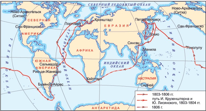 Кругосветное путешествие Крузенштерна и Лисянского. Факты, карта и краткое описание