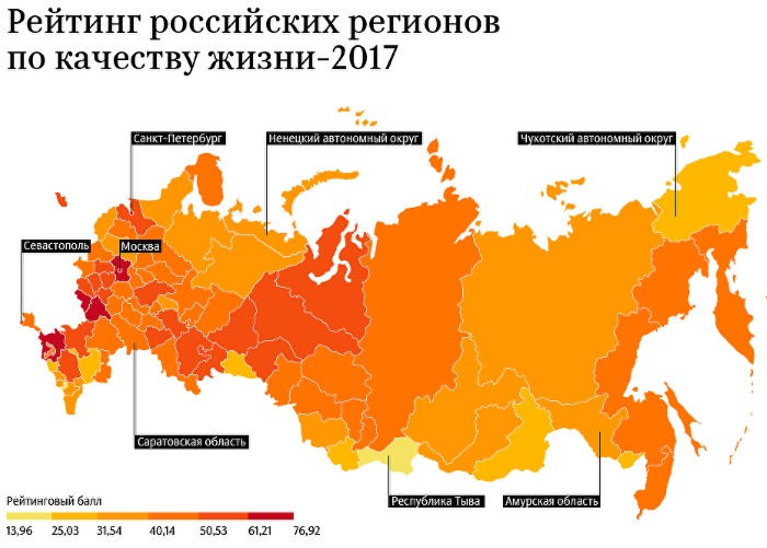 Рейтинг городов России по уровню жизни. Где лучше жить и работать. Статистика