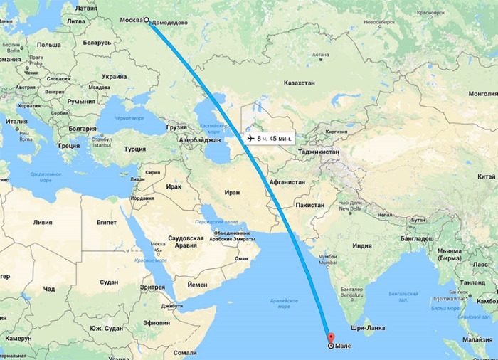 Мальдивы на карте мира. Сколько лететь из Москвы. Отели, погода, достопримечательности