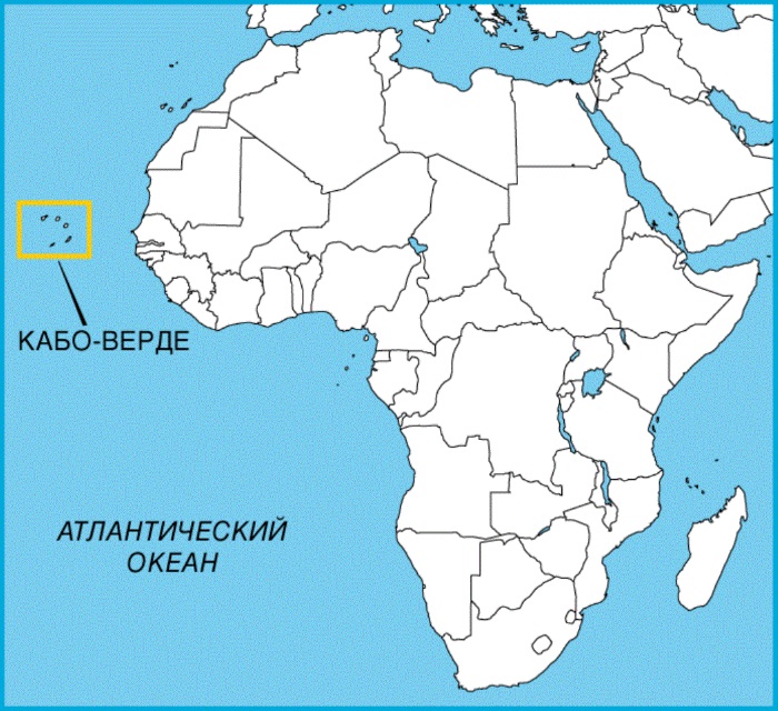 Карта атлантического океана с островами