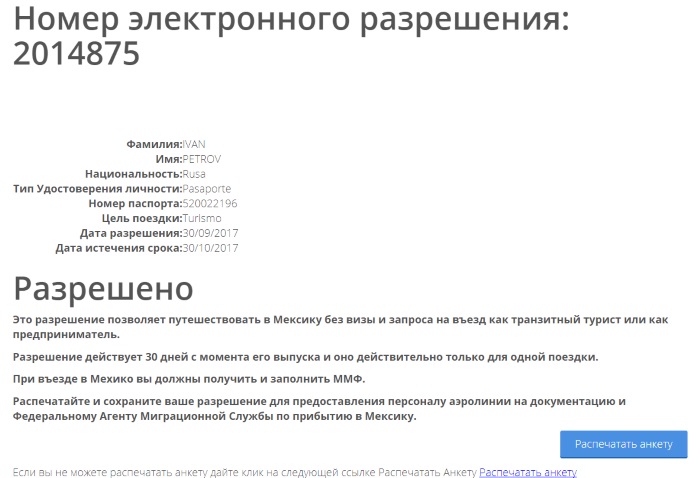 Электронное разрешение в Мексику для россиян. Как оформить визу, что заполнять на сайте