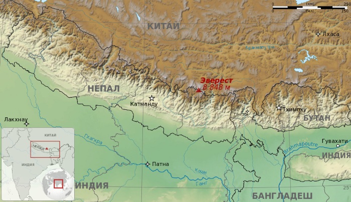 Эверест гора. Координаты. Фото, где находится на карте, страны, характеристики
