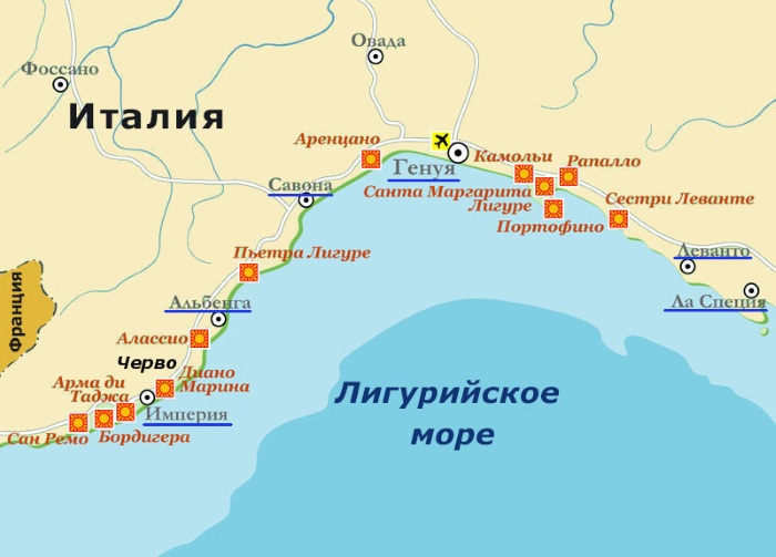 Лигурийское побережье Италии. Лучшие курорты, пляжи, отели, фото, отзывы