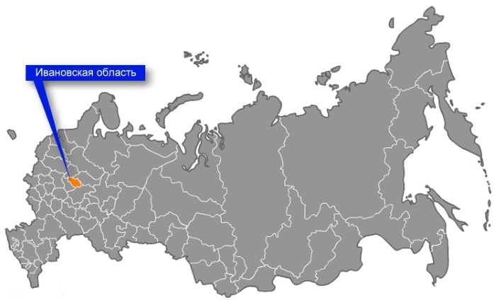 Карта Центральной России с областями, городами, состав, географическое положение, население