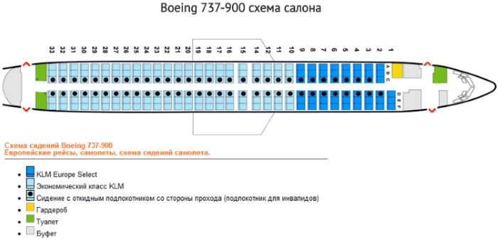 Боинг 737 -300 -400 -500 -700 -800 -900. Схема салона, фото, вместимость пассажиров, авиакомпании