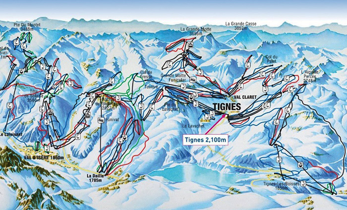 Тинь (Tignes), Франция горнолыжный курорт. Отзывы, карта трасс, высота, фото, как добраться