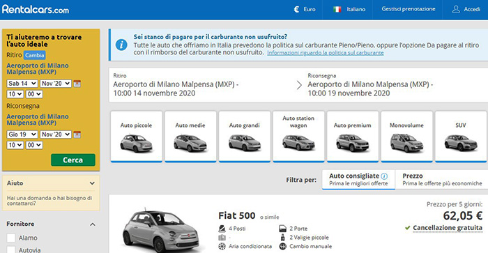 Аренда авто в Италии дешево, без залога, франшизы, депозита