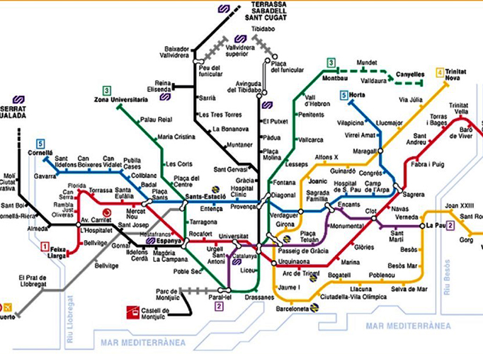 Карта Барселоны на русском языке: туристическая, метро, центр города