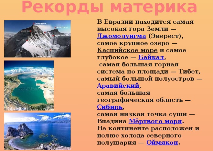 Евразия континент: особенности, где находится, площадь материка