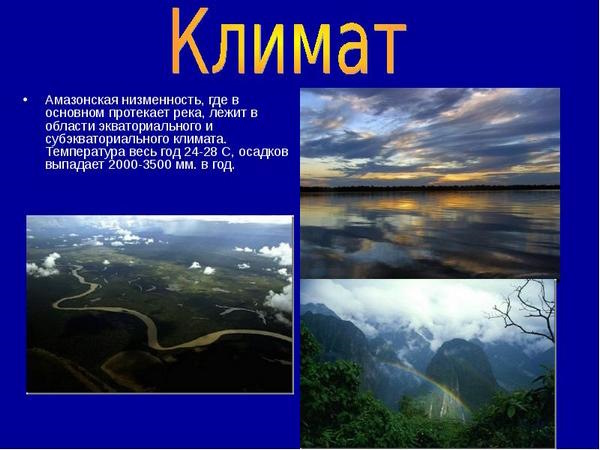 Амазонка река. Истоки, бассейн, устье, питание, режим, притоки, животные