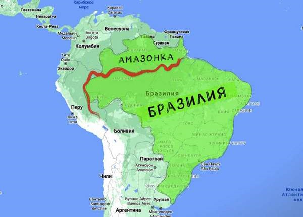 Амазонка река. Истоки, бассейн, устье, питание, режим, притоки, животные