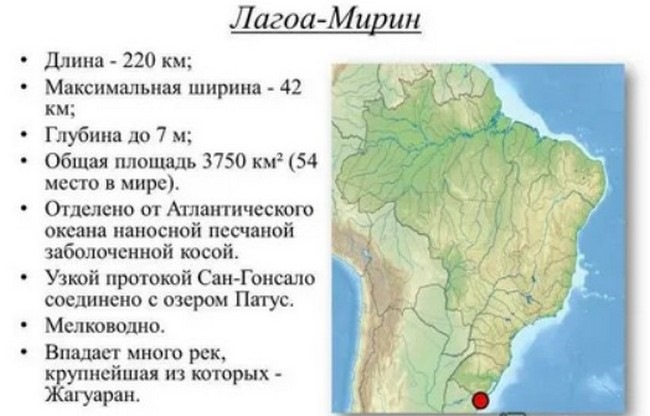 Озера Южной Америки на карте. Список, названия