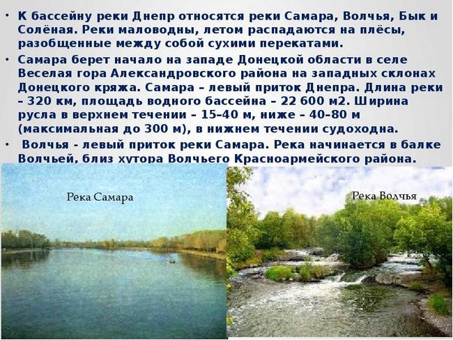 Днепр река на карте Беларуси, Украины от истока до устья. Ширина