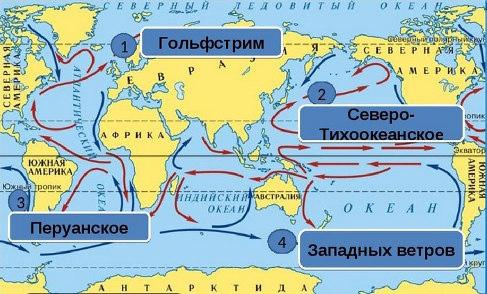 Карта течений и их названия