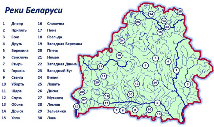 Свислочь река на карте Беларуси. Где находится, куда впадает, глубина