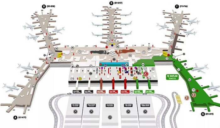 Международные аэропорты Турции на карте. Список с названиями